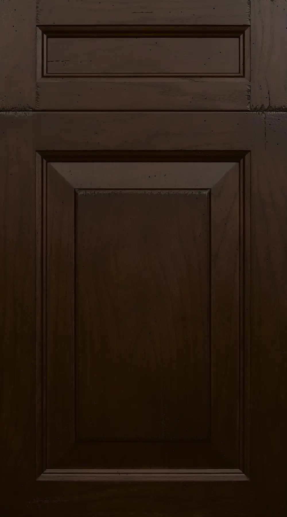 Layered Vintage Weathered Etruscan stain finish on wood with visible wood pattern